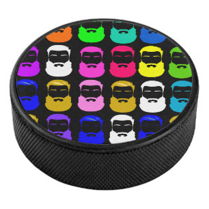 Abstract Beards Hockey Puck