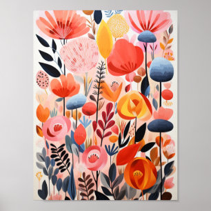 Abstract Beautiful Flowers Poster