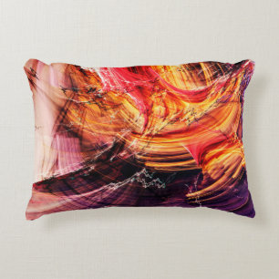 Abstract beautiful purple, red and yellow bright c decorative cushion
