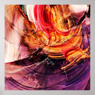 Abstract beautiful purple, red and yellow bright c poster