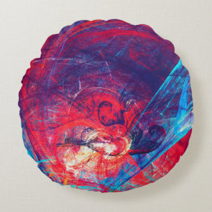 Abstract beautiful red and blue bright colour back round cushion