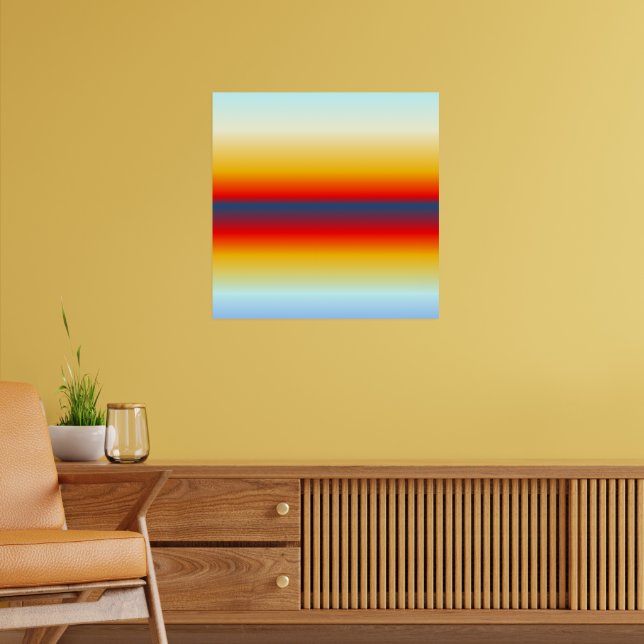 Abstract Beautiful Sunrise Sunset Ocean Horizon Poster (Living Room 2)