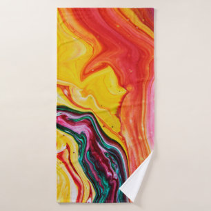 Abstract beautiful watercolor ocean bath towel