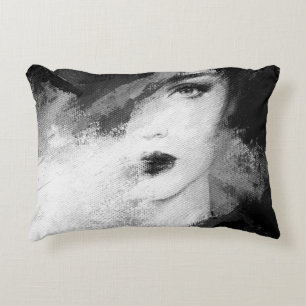 Abstract beautiful woman. fashion illustration. ac decorative cushion
