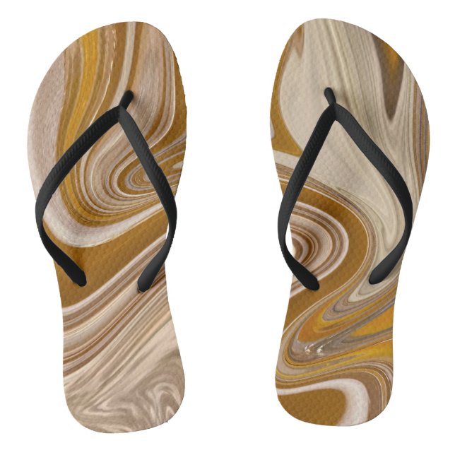 Abstract Beer Time Flip Flops (Footbed)