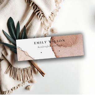 Abstract Beige Brown Watercolor Earring Display Mini Business Card