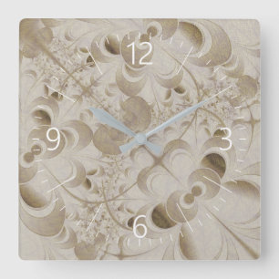 Abstract beige pattern square wall clock