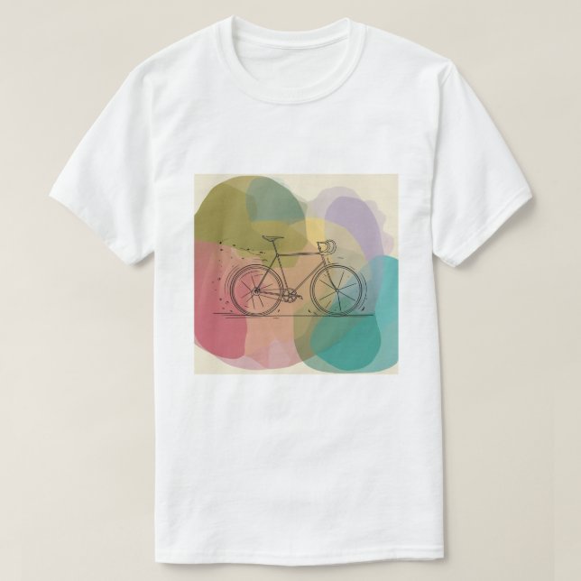 Abstract Bicycle Graphic White T-Shirt (Design Front)