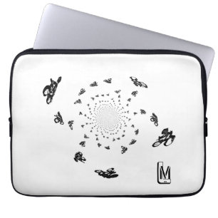 Abstract Bicycle Race Monogrammed Laptop Sleeve