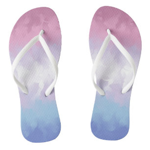 Abstract Bigender Pride Flag Flip Flops