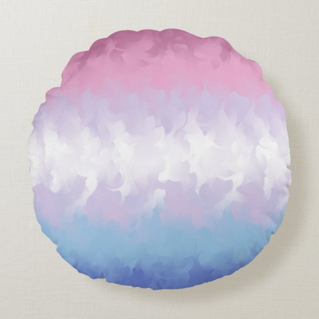 Abstract Bigender Pride Flag      Round Cushion (Front)