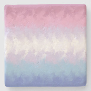 Abstract Bigender Pride Flag      Stone Coaster