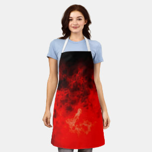 Abstract Billowing Red Smoke Apron