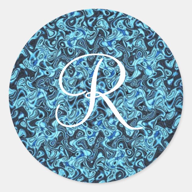 Abstract biology initial classic round sticker (Front)
