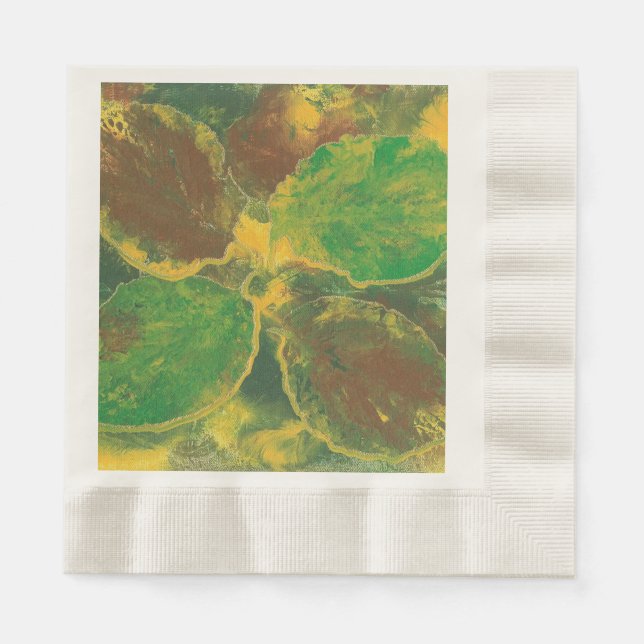 Abstract Birch Tree Autumn Leaves Paper Napkins (Front)