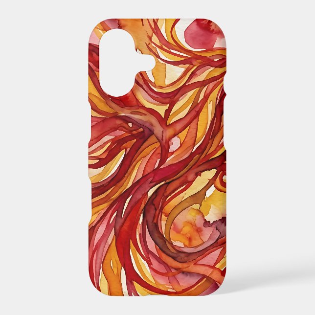 Abstract Bird Fire Red Watercolor iPhone Cases (Back)