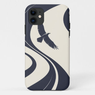 Abstract Bird Minimalist Navy Phone Case