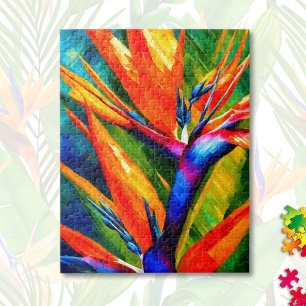 Abstract Bird of Paradise Flower Tropical Jigsaw Puzzle