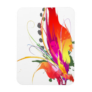 Abstract Bird of Paradise Paint Splatters Magnet