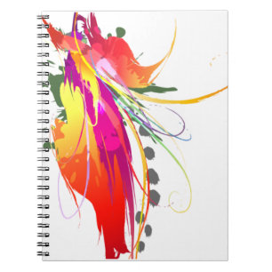 Abstract Bird of Paradise Paint Splatters Notebook
