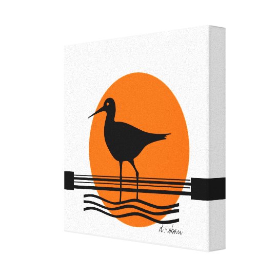 Abstract Bird Sunset Canvas Print