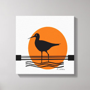 Abstract Bird Sunset Canvas Print