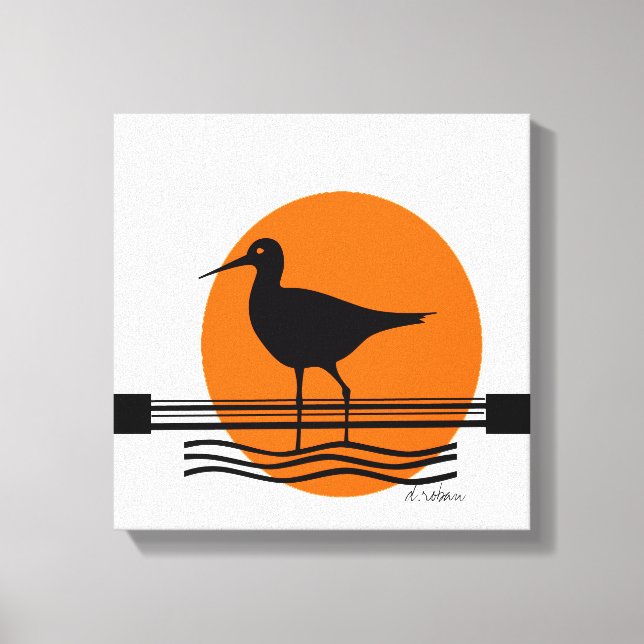 Abstract Bird Sunset Canvas Print (Front)
