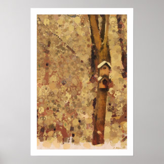 Abstract Birdhouse Artwork Poster Print