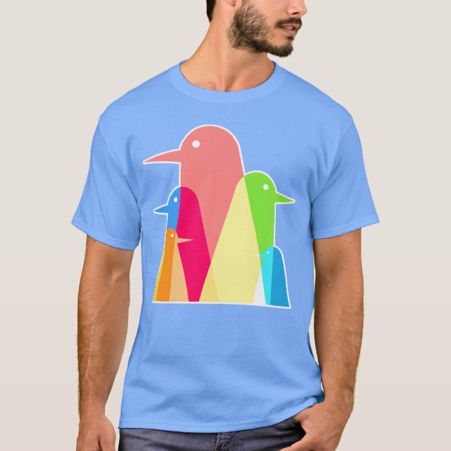 Abstract Birds Art Design T-Shirt (Front)