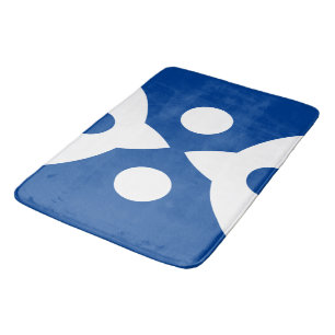 Abstract Birds Bold Simple Design Deep Blue Bath Mat
