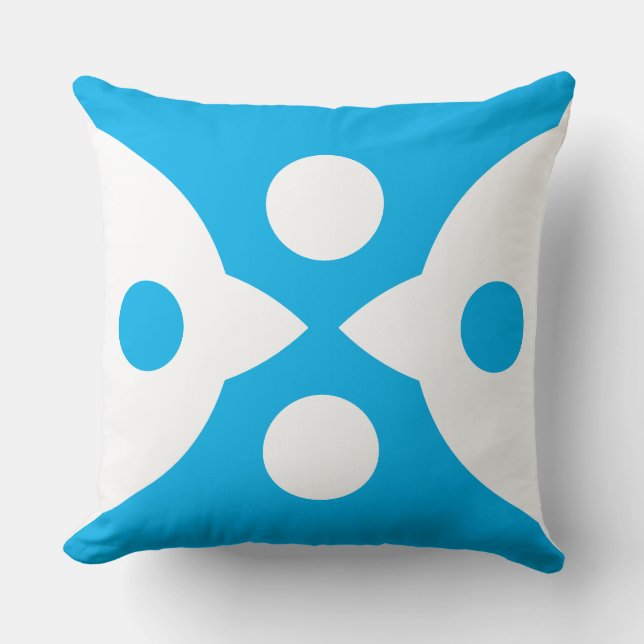 Abstract Birds Bold Simple Design Sky Blue Cushion (Front)