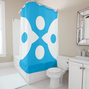 Abstract Birds Bold Simple Design Sky Blue Shower Curtain