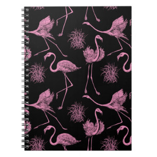 Abstract Birds: Monochrome Fashion Pattern Notebook
