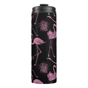 Abstract Birds: Monochrome Fashion Pattern Thermal Tumbler