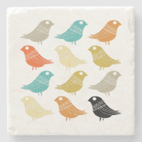Abstract Birds Retro Colourful Mid Century Modern