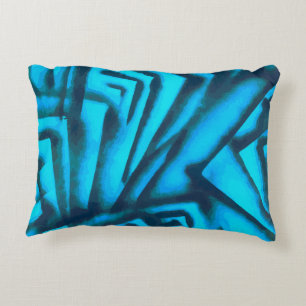 Abstract Black and Blue Decorative Cushion