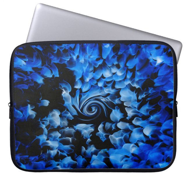 Abstract Black and Blue  Laptop Sleeve (Front)