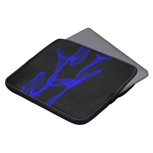 ABSTRACT black and blue Laptop Sleeves (Front Top)