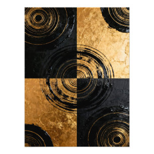 Abstract Black and Gold Circles Photo Print