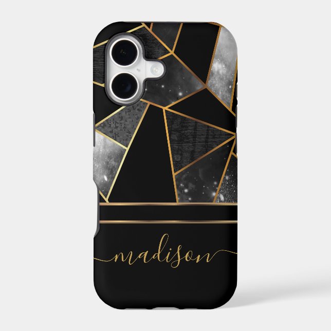 Abstract Black and Gold Marble Design (Back)