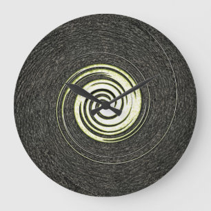 Abstract black and gold wall clock