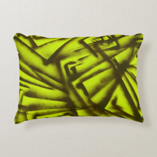 Abstract Black and Green  Decorative Cushion