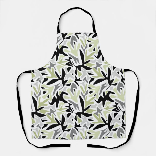 Abstract, Black and Green, Youth, Modern, Creative Apron (Front)