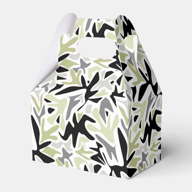 Abstract, Black and Green, Youth, Modern, Creative Favour Box (Front Side)