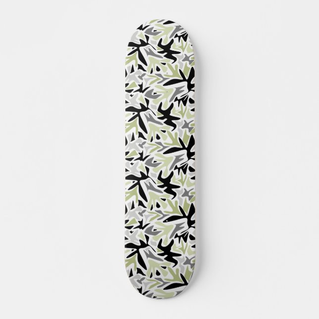 Abstract, Black and Green, Youth, Modern, Creative Skateboard (Front)