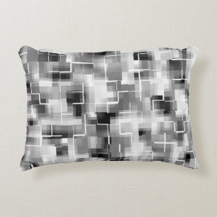 Abstract Black and Grey Decorative Cushion