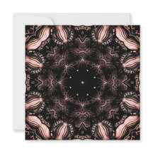 Abstract Black and Pink Designer Square Note Card