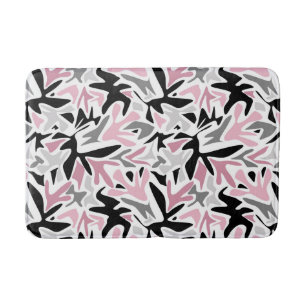 Abstract, Black and Pink, Youth, Modern Throw Pill Bath Mat