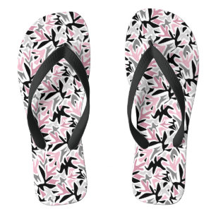 Abstract, Black and Pink, Youth, Modern Throw Pill Flip Flops