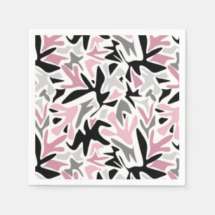 Abstract, Black and Pink, Youth, Modern Throw Pill Napkin